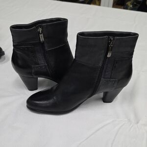 Chic Black Soft Leather Ankle Booties